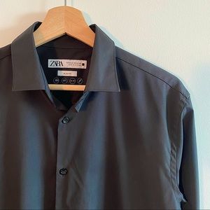 Zara slim fit black dress shirt